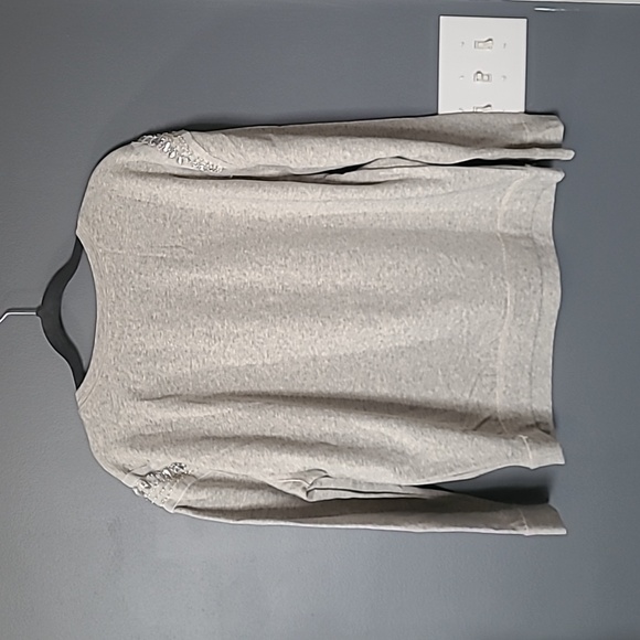 New!! Grey Embellished Crewneck - Picture 4 of 5